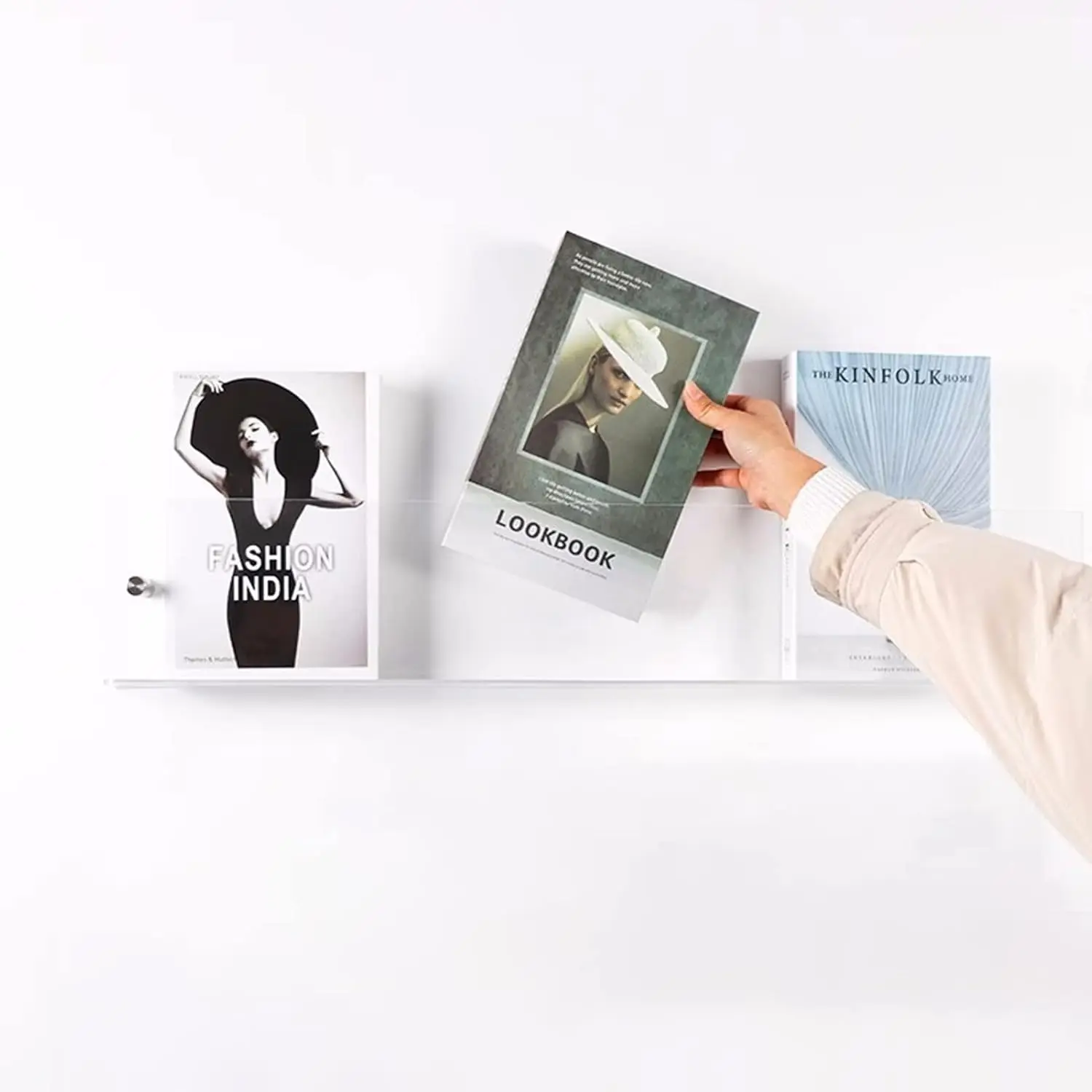 Magazine Organizer Clear Wall Mounted Magazine Holder Stands Commercial Magazine Rack Acrylic, For Living Room Office, Hanging W