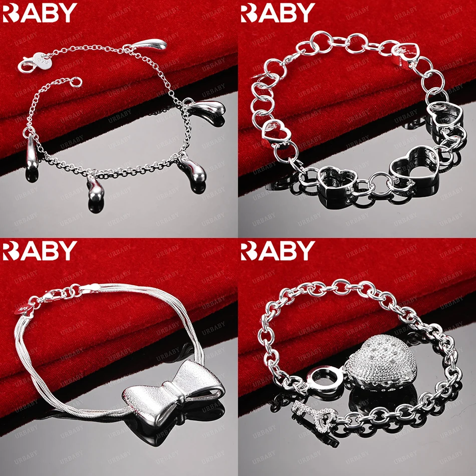 

URBABY 925 Sterling Silver Design Bracelets For Women Men Creativity Gifts Street All-match Party And Daily Wear