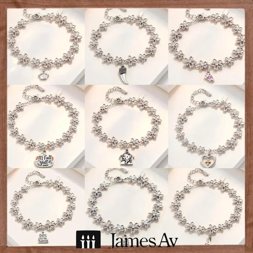 2027 S925 Sterling Silver Boho Daisy Charm Floral Bracelet Collection Flower Shaped Chain Links Seasonal Faith Themed Pendants Adjustable Extension Chain High Quality S925 Silver Material Timeless Romantic Style Great Anniversary Holiday Surprise Gift