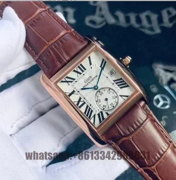 New Automatic Mechanical Men Watch Black Blue Leather Fashion Watches