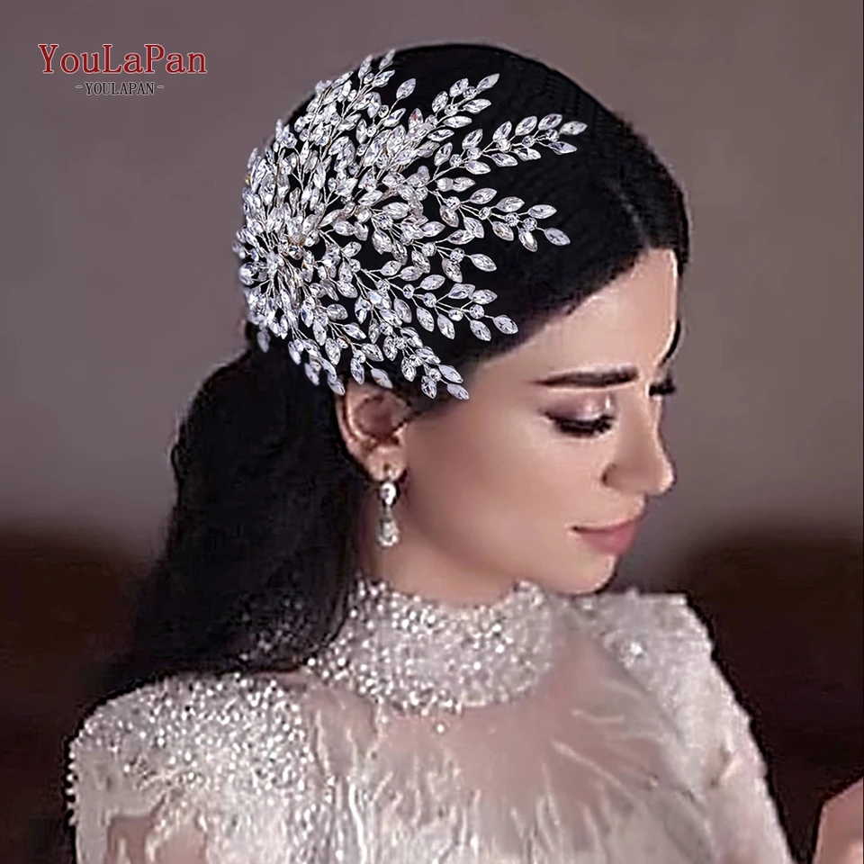 TOPQUEEN Fashion Wedding Headpiece Women Tiara Bridal Headwear TOPQUEEN Fashion Wedding Headpiece Women Tiara Bridal Headwear