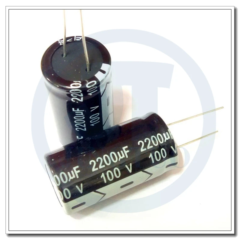 Capacitor eletrolítico de alumínio radial, 2200UF100V, 2200V100UF, 2200MFD, 100WV, 22x40mm, 2pcs