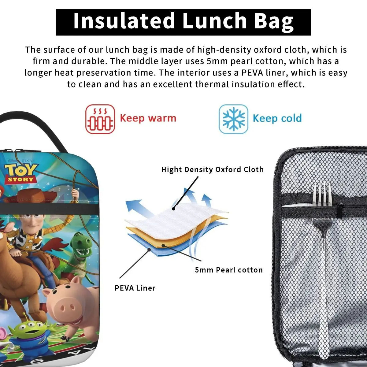Lunch Boxes Toy Story Cartoon Product Storage Food Box INS Trendy Cooler Thermal Lunch Box For School