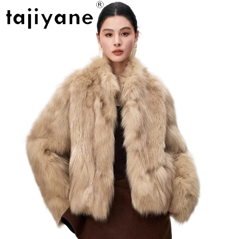 

Шуба из натурального меха лисы TAJIYANE, короткая, класса люкс, высококачественная, теплая зимняя женская одежда 2026 fourrure