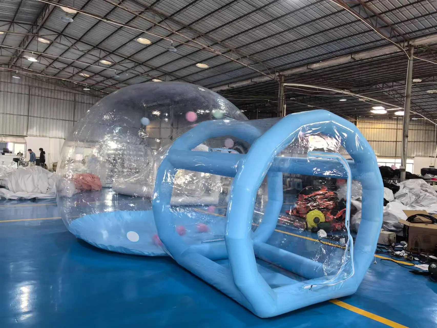 Transparentes aufblasbares Kristallkuppel-Blasenzelt, aufblasbares Blasenzelt mit Luftballons für den Außenbereich