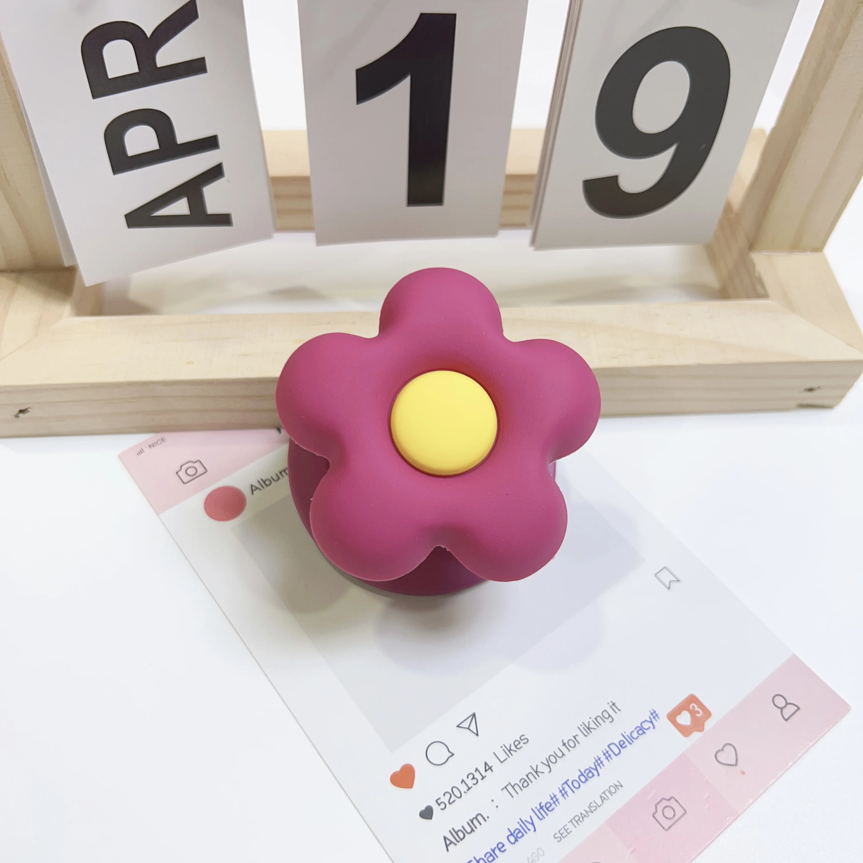 Flower Magnetic Pop Socket Airbag Phone Grip Stand 360° Rotatable Anti-drop Airbag Finger Bracket Retractable Ins Korean GripTok view 6
