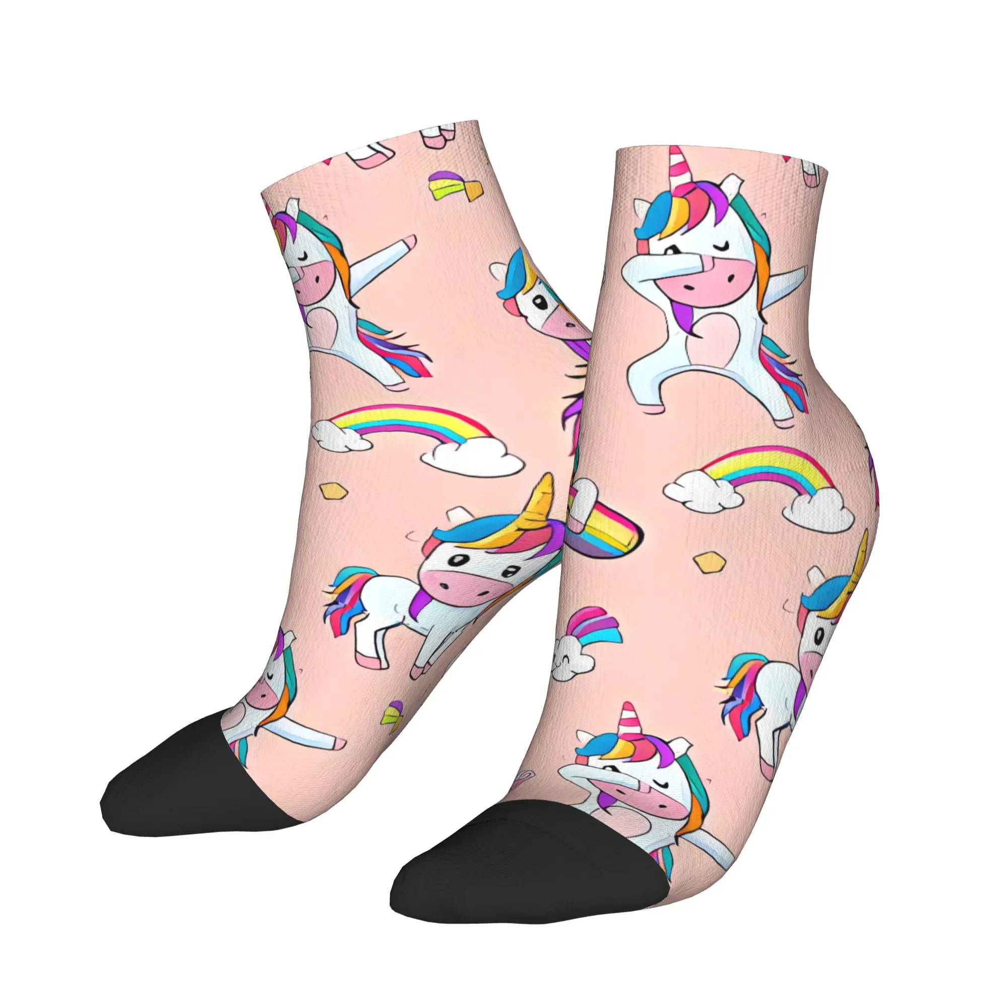 

Cartoon Dancing Unicorn Socks Summer Ankle Socks Leisure Women Men Comfortable Socks Graphic Cycling Non-Slip Socks