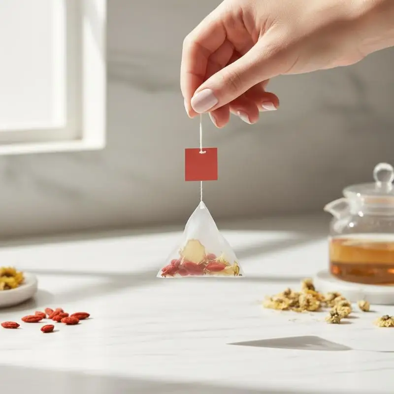 100Pcs Disposable Triangle Tea Bag Nylon Pouch Empty Tea Infuser Spice Coffee Drawstring Bag Seal Food Grade Tea Strainer