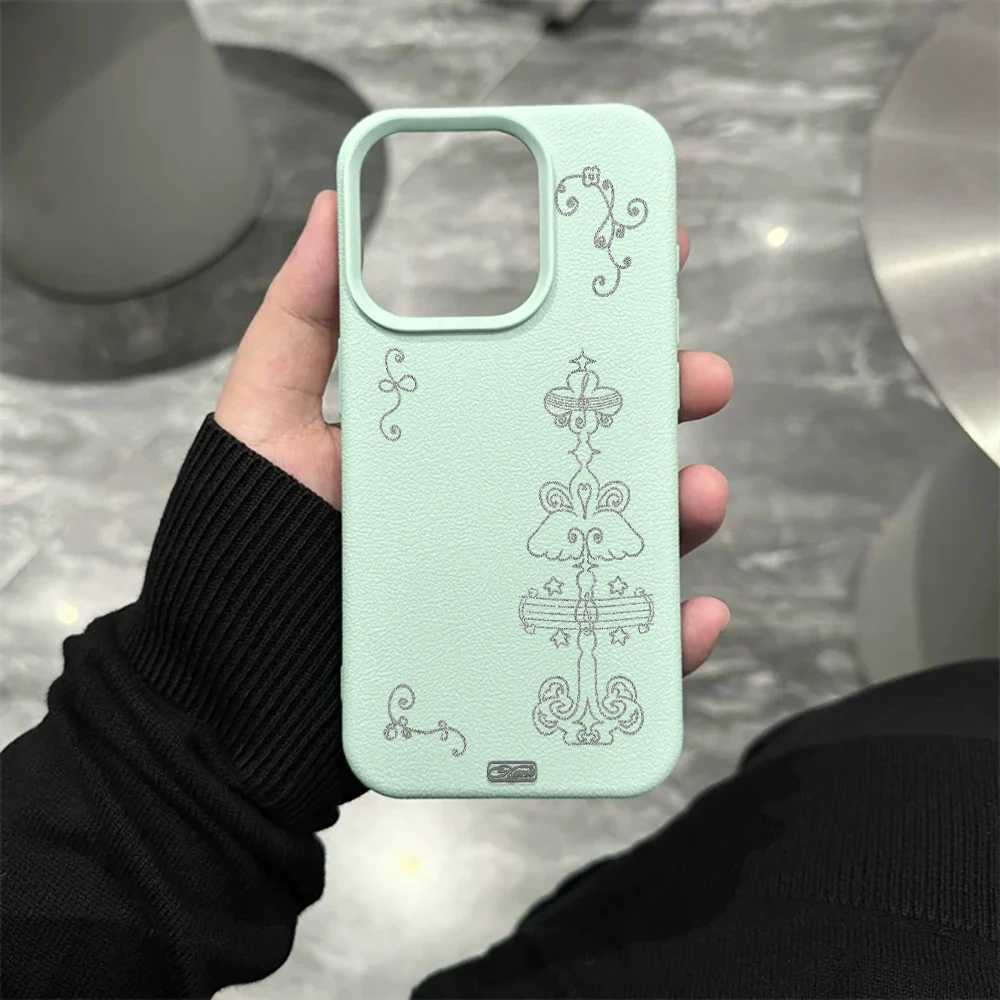 Geschnitztes Kreuz Handyhülle für iPhone 17 16 15 14 13 12 11 ProMax 16 15 14 Plus 17 16 15 14 13 12 11 Pro 17Air Silikon Matte Hülle – Detail 10