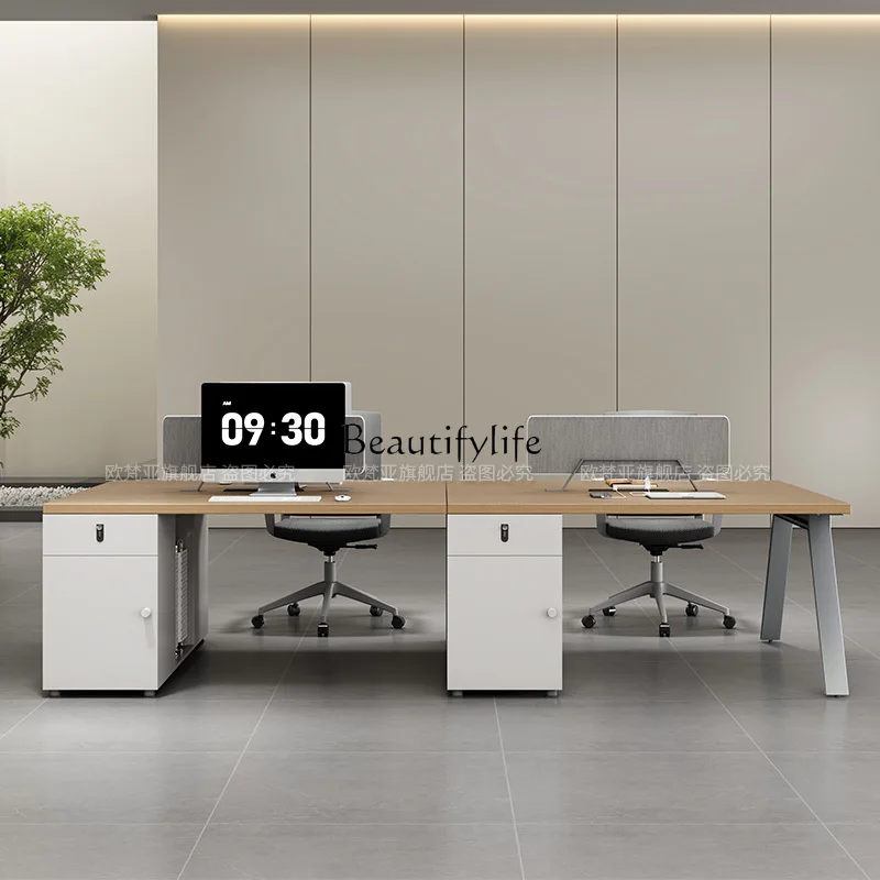 

Office desk and chair combination 4 four 6 people simple modern office table
