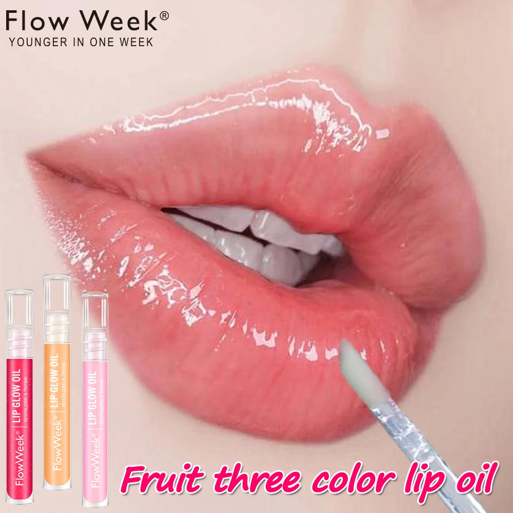 FlowWeek olio Plumper labbra volumizzante istantaneo riduce le labbra linea Fine olio per labbra Anti-Cracking lucidalabbra in vetro a specchio a lunga durata 6ml