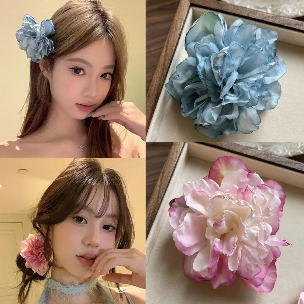 

Cloth Simulation Flower Hair Clip Korean Style Seaside Vacation Headwear Rose Hairpin Headdress Female Hair Accessories