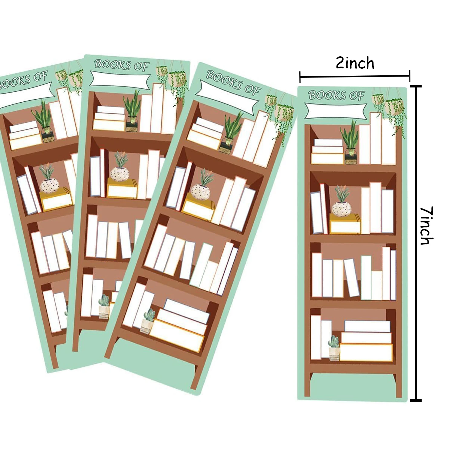 2.5 *7 inch Book Tracker Bookmark Paper Bookmarks Double Sided Reading Page Markers Bookshelf Bookmark for Book Lovers 50pcs