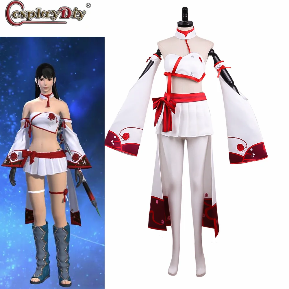 Game Final Fantasy Shisui Joi of Casting Cosplay Costume Woman's Top Mini-Skirts Halloween Party Outfit