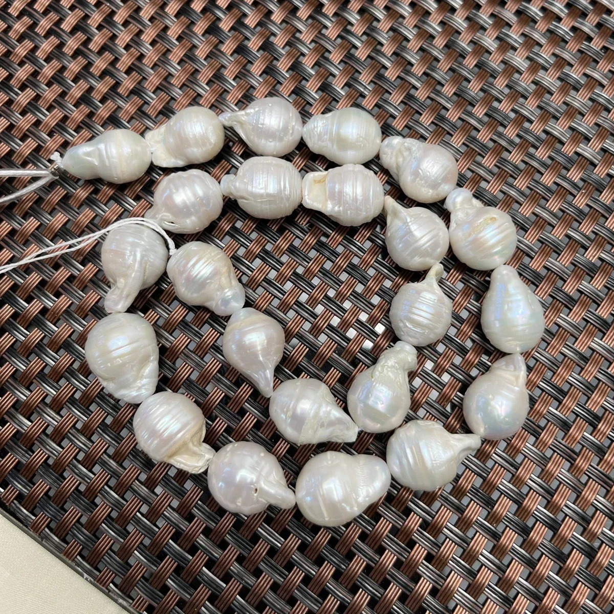 

12-15mmAAAA Natural Freshwater Big Baroque Threaded Pearl Bead Jewelry Make Gift DIY Necklace Bracelet Accessories Wedding Women
