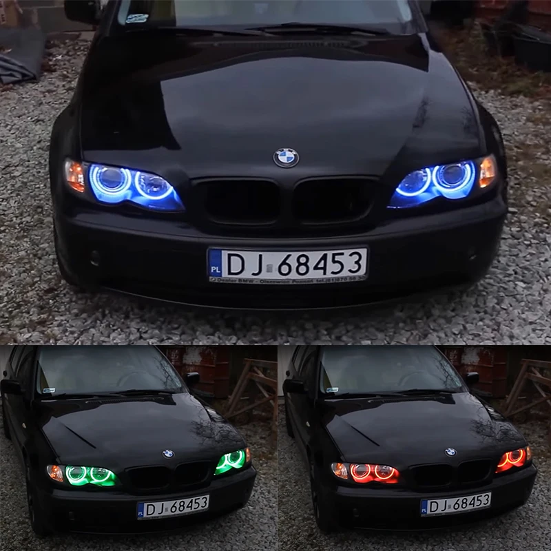 E46 RGB Katoen Angel Eyes Kit Halo Ring 131mm * 4 voor BMW E36 E38 E39 525i 528i 530i 540i 740i 750i 730d 740d 728i 320i 325i 330i