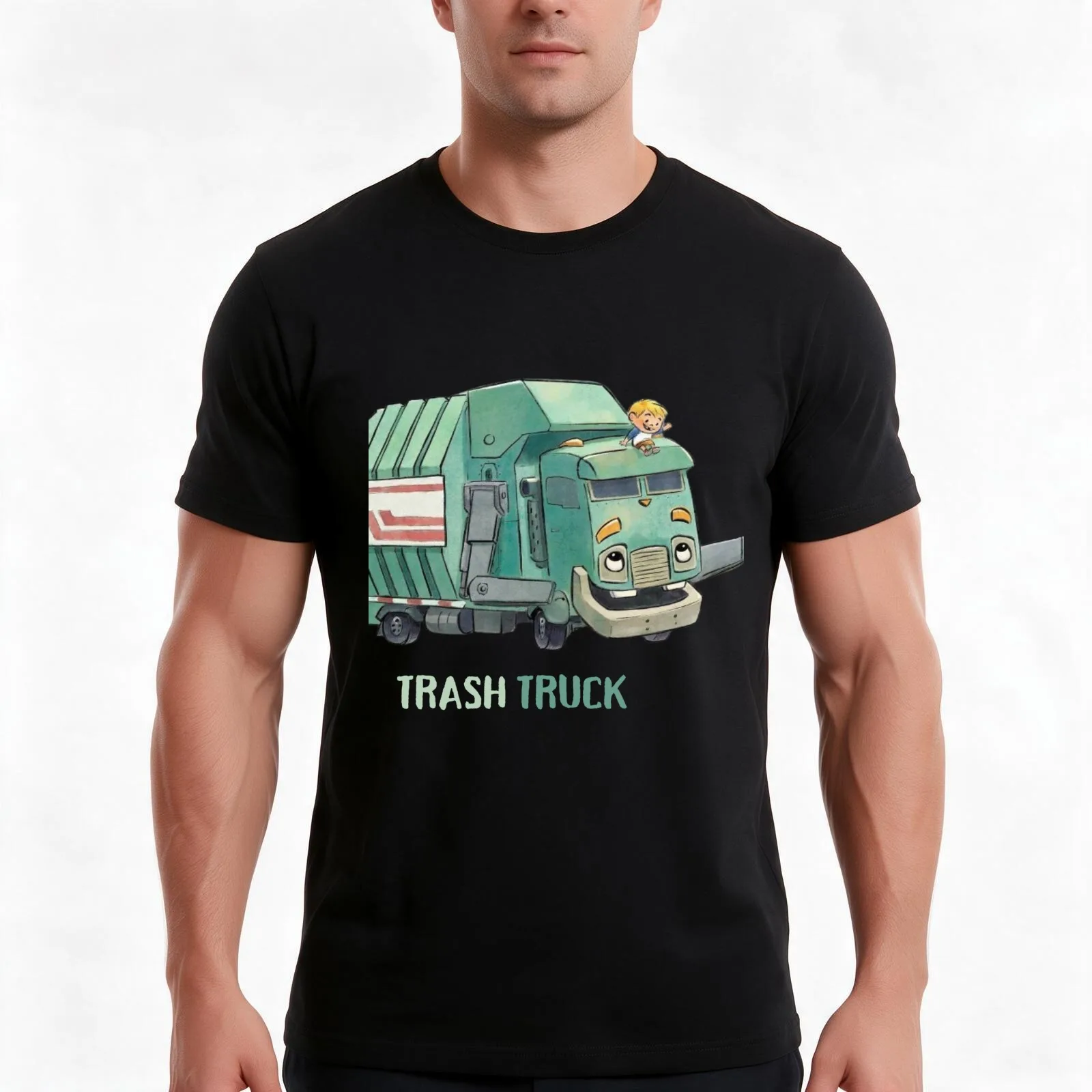 Hank and Trash Truck Adventures Garbage Truck Kids Cartoon T-Shirt, Summer Casual Cotton Tee, Oversized Streetwear Tops
