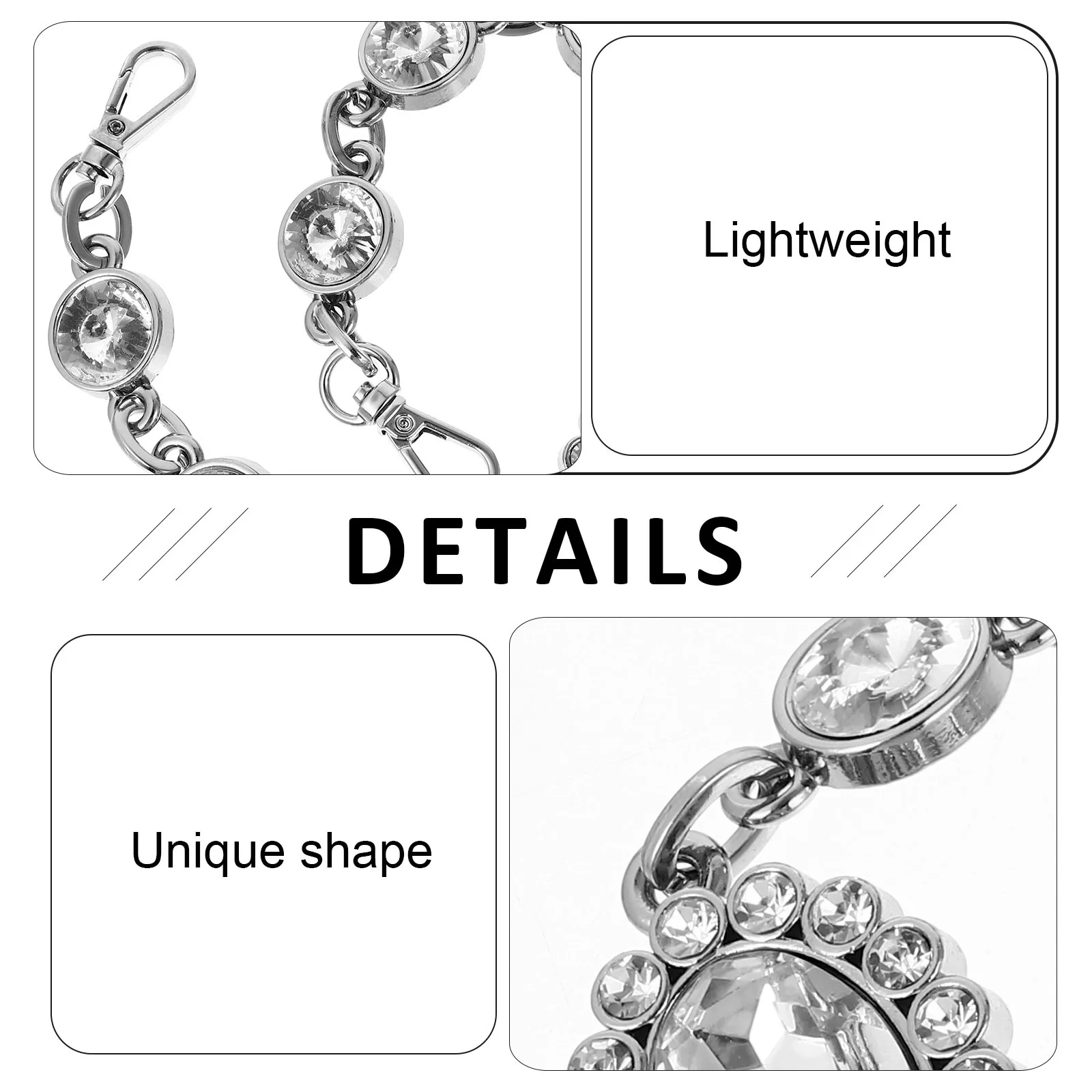 人工ラインストーンバッグチェーン丈夫な交換ストラップ DIY クラッチハンドル財布ショルダーチェーン軽量バッグ