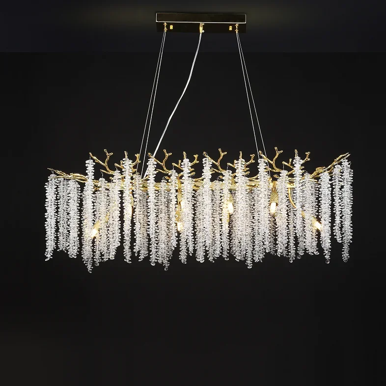 Luxury aluminum chandelier crystal chandelier modern living room dining room chandelier electroplated