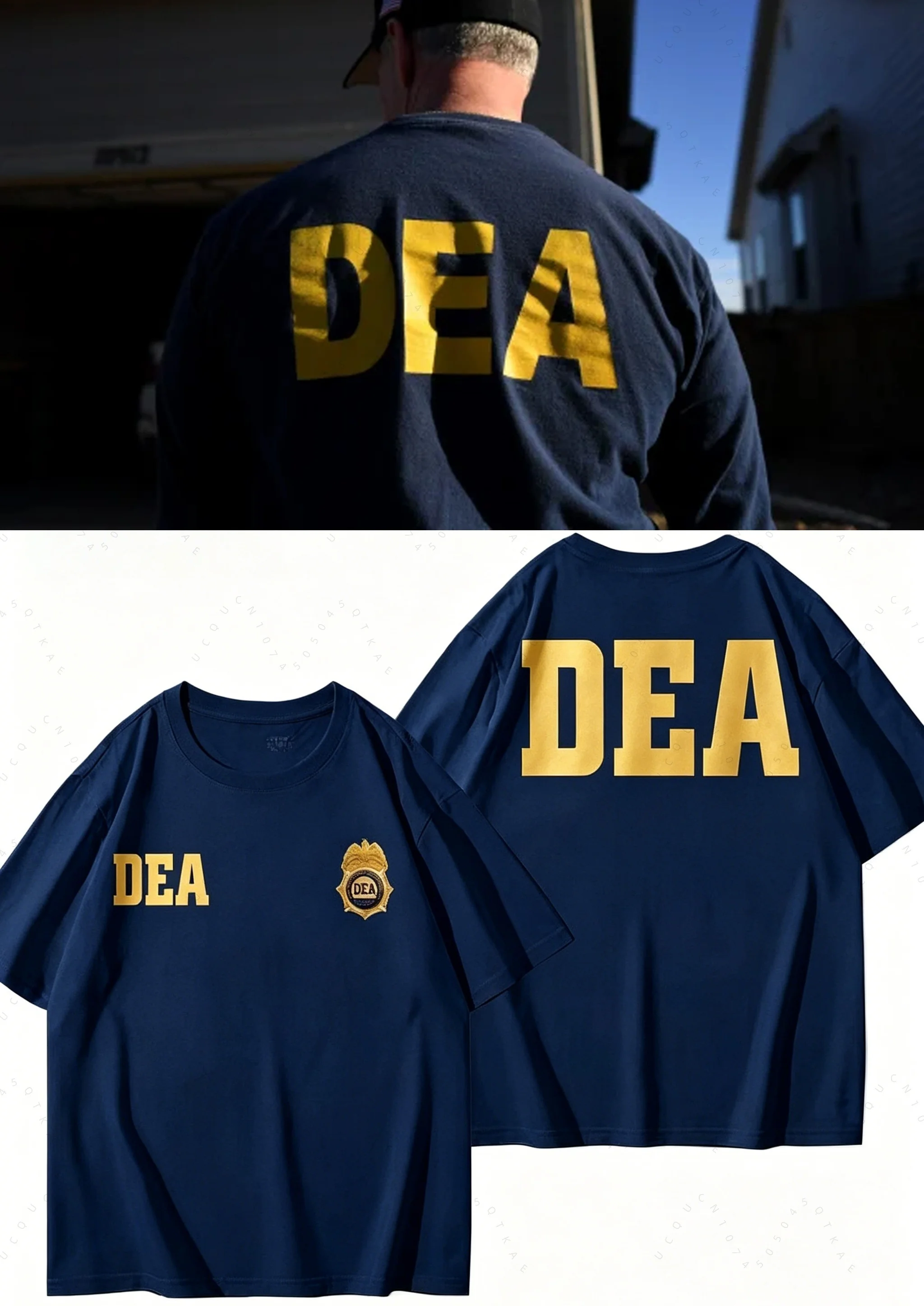 Camiseta de cosplay de la Agencia Federal de Interdicción de EE. UU. (DEA) para fans de la policía americana de Breaking Bad, camiseta transpirable de algodón con mangas, tops de ciclismo