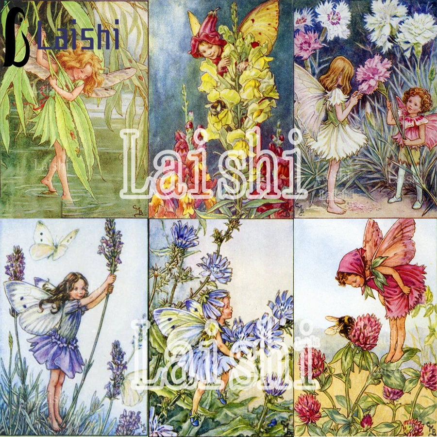 5D Diamond Embroidery Painting, Lavender, chrysanthemum and Other Series of Flower Fairies, Fairy Tale, Mosaic Sale