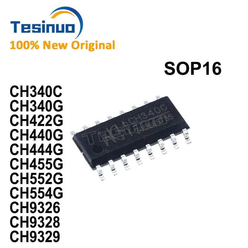 10/pcs New CH455G CH552G CH554G CH9326 CH9328 CH340C CH340G CH422G CH440G CH444G CH9329 SOP16 USB to serial chip In Stock