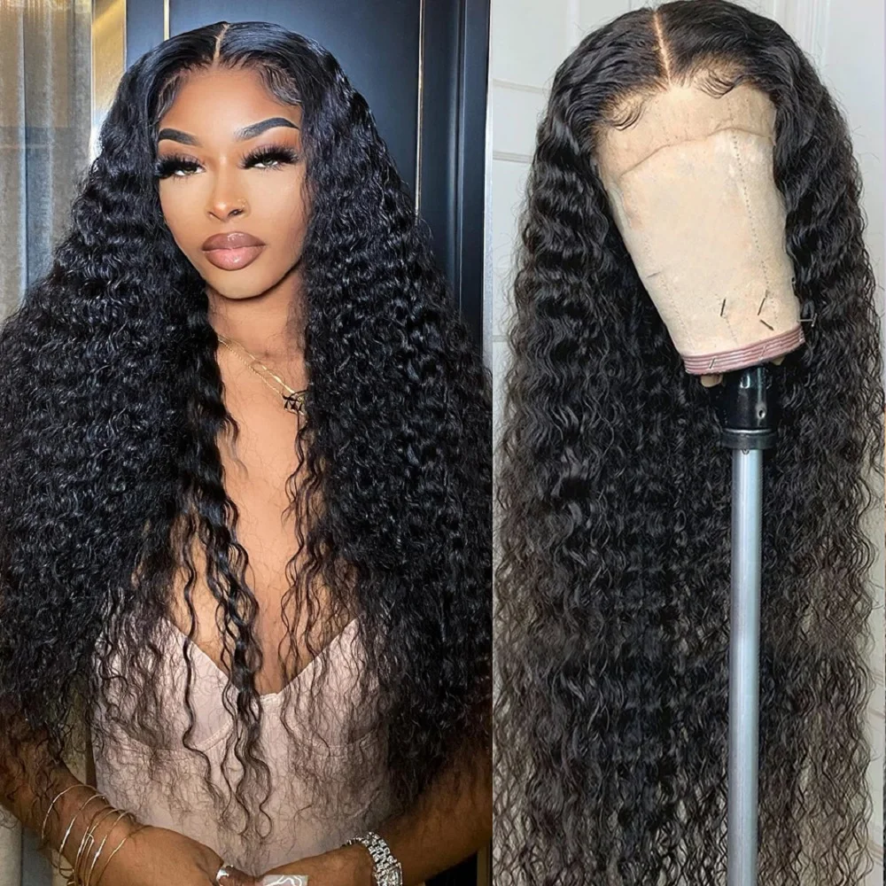 34 36 Inch Deep Wave 13x6 HD Lace Frontal Wig Brazilian Curly Human Hair Wigs For Women Lace Front Human Hair Wig Pre Plucked