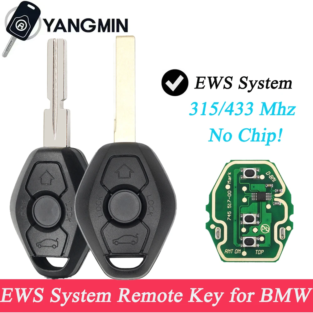

EWS Sytem Car Remote Key for BMW E38 E39 E46 X3 X5 Z3 Z4 1/3/5/7 Series 315/433MHz car key no chip
