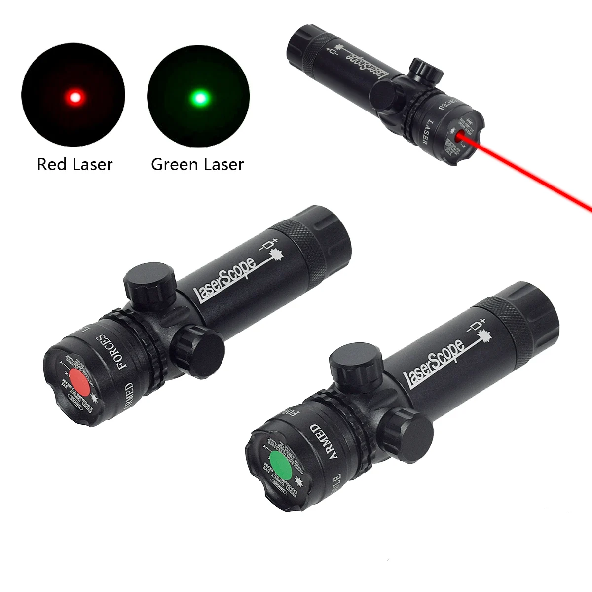 Puntero Láser Táctico Rojo y Verde, Mira Láser para Cañón, Compatible con Riel de 20 mm, Mira Colimadora para Caza AR15