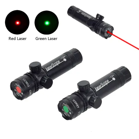 Tactical Red Green Dot Laser Pointer Barrel Laser Sight Scope Fit 20mm Rail Mount Hunting AR15 Scope Collimator Sight