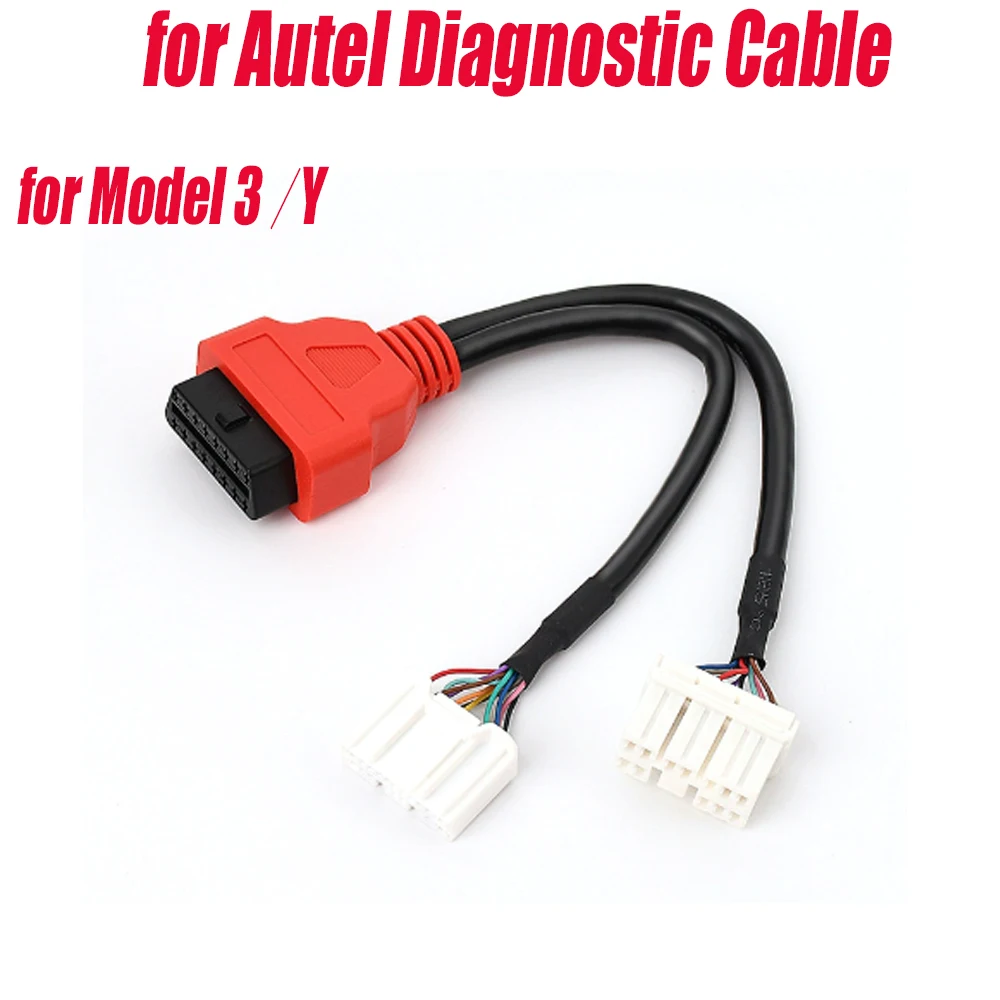 for Autel for Model 3 Y Special OBD Diagnostic Cable Dual Head Conversion Wire CAN Bus Harness for Autel Scan Tool Auto Repair