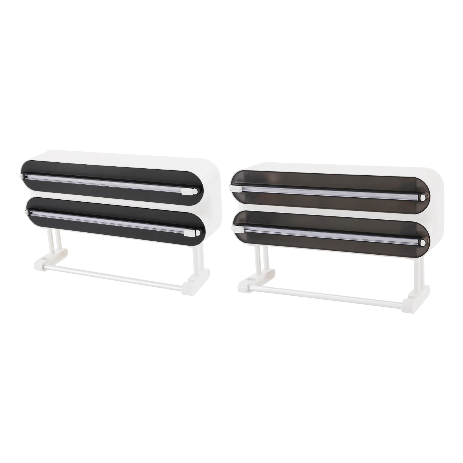 Wandmontierter Frischhaltefolien-Spender mit 2 Haken, 3-in-1 Wandrollenhalter für die Küche, Aluminiumfolien-Spender (ohne Frischhaltefolie) – Detail 13