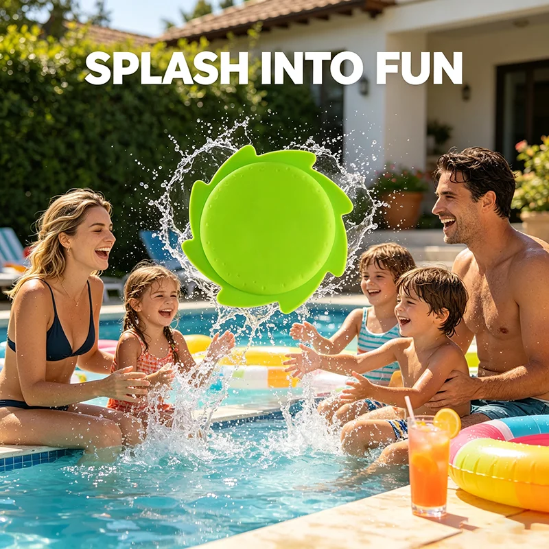 Water Splash Flying Disc Outdoor Swimming Pool Beach Sports Summer Beach Party Games Silicone Flying Ring Children's Bath Toys
