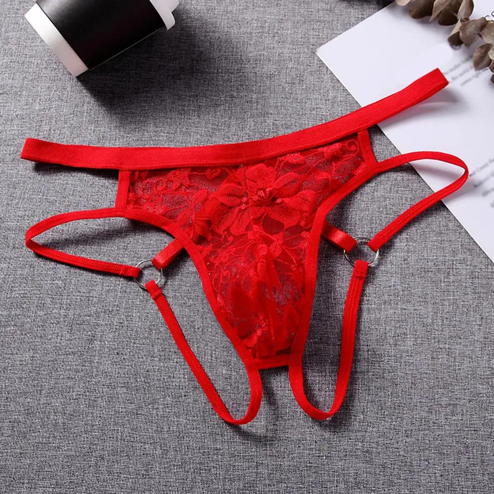 Men G-Strings See Through Sissy Underpants Men Sissy Mens Sexy Underwear Lace Hollow Lace Thong Ultra-Thin Summer Men's Panties