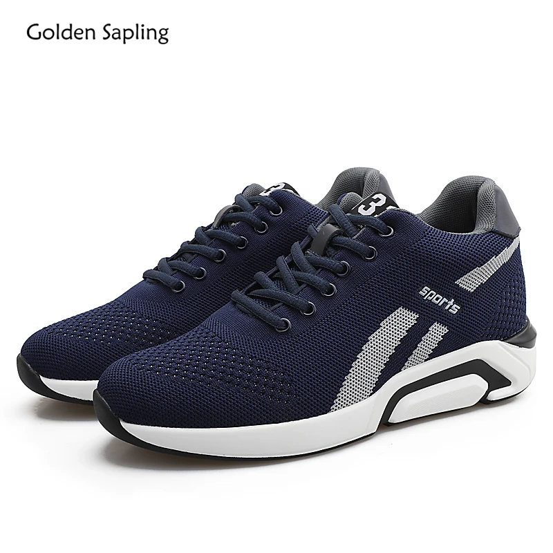 

Golden Sapling Spring Fashion Men's Shoes Invisible Internal Heighten Man Shoes Breathable Mesh Comfy Leisure Sports Sneakers