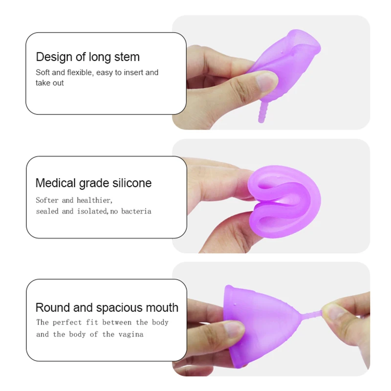 Soft Medical Silicone Mestrual Cup With Sterilizer Hypoallergenic Certified Menstruation Bowl  Monthly Cycle Health Care Product