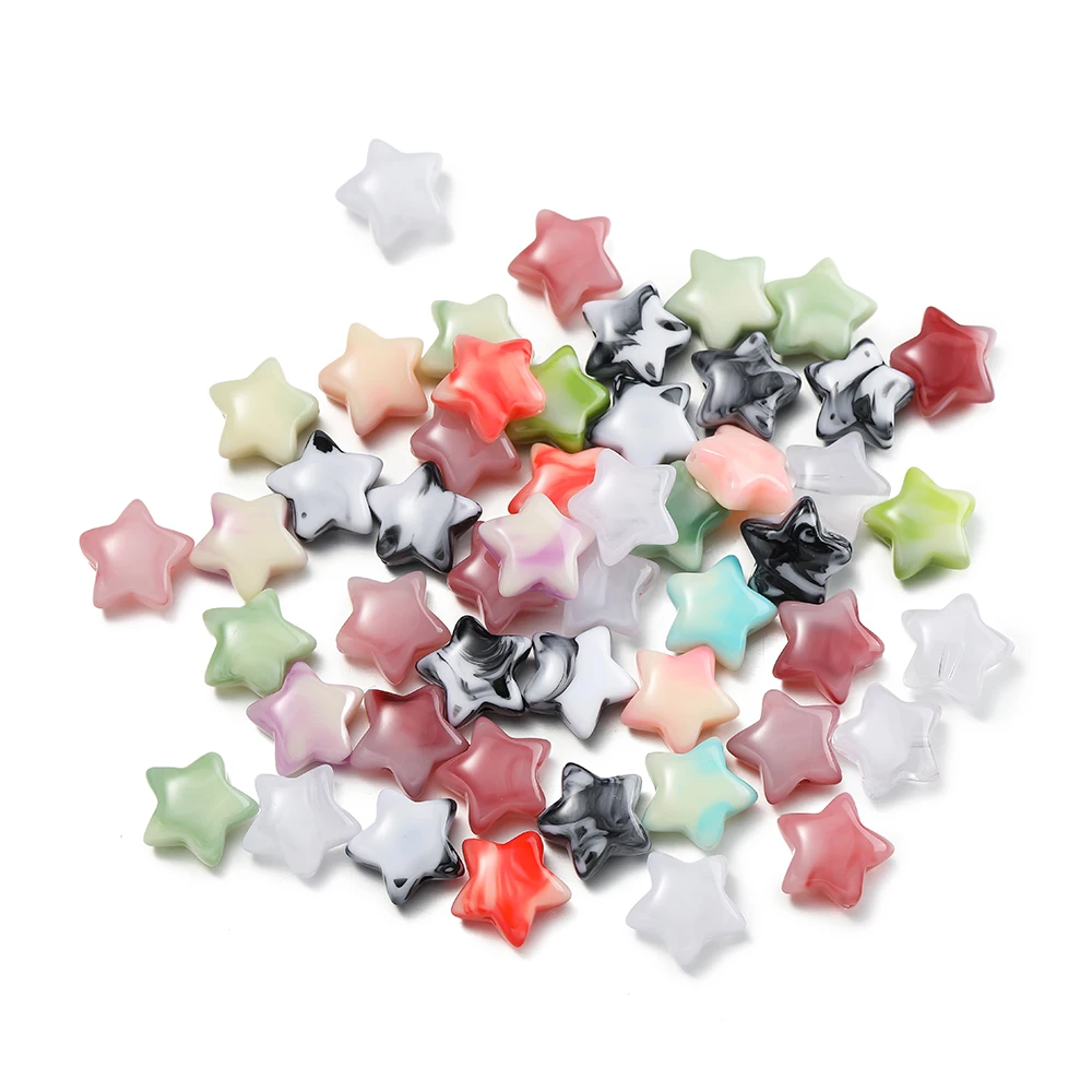 10/20Pcs 7*13.5*15mm Acrylic Double Star Beads Loose Spacer Beads for Jewelry Making DIY Bracelet Necklace Earring Accessories