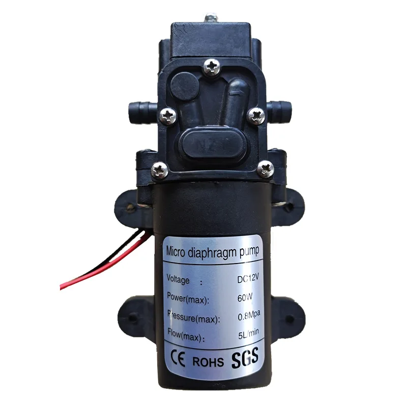 60W Automatic Flow Switch 3-5L/min DC 12V 5A Auto Diaphragm Water Pump Small Safe High Pressure Self  Priming Spray Pumps