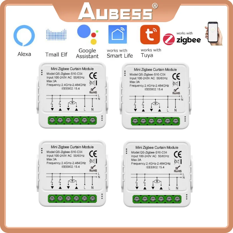 Tuya Mini WiFi Zigbee Vorhang Schalter Für Rollladen Elektromotor Smartlife Steuerung Fern Funktioniert Mit Alexa Google Hause