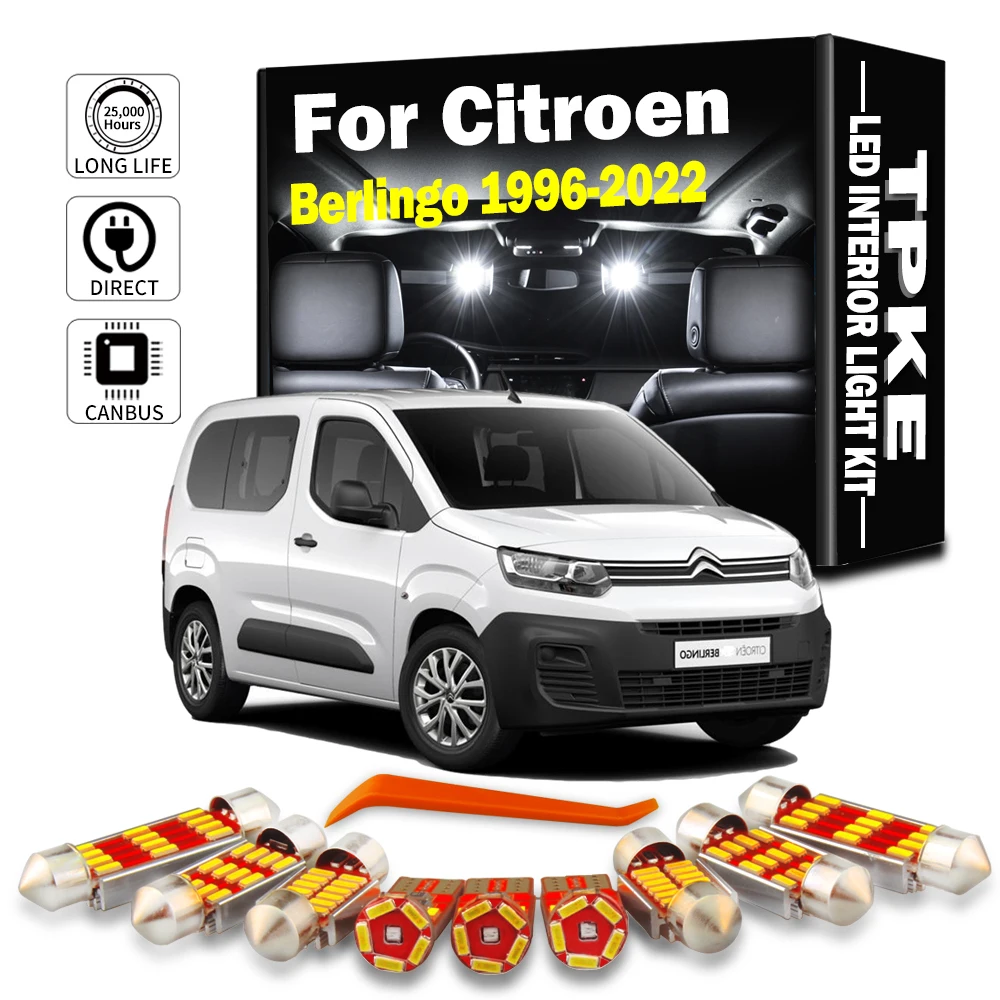 TPKE Voor Citroen Berlingo I II III MK1 MK2 MK3 MF B9 K9 1996-2019 2020 2021 2022 Signaallamp LED Interieur Lezen Lichtkoepel Kit