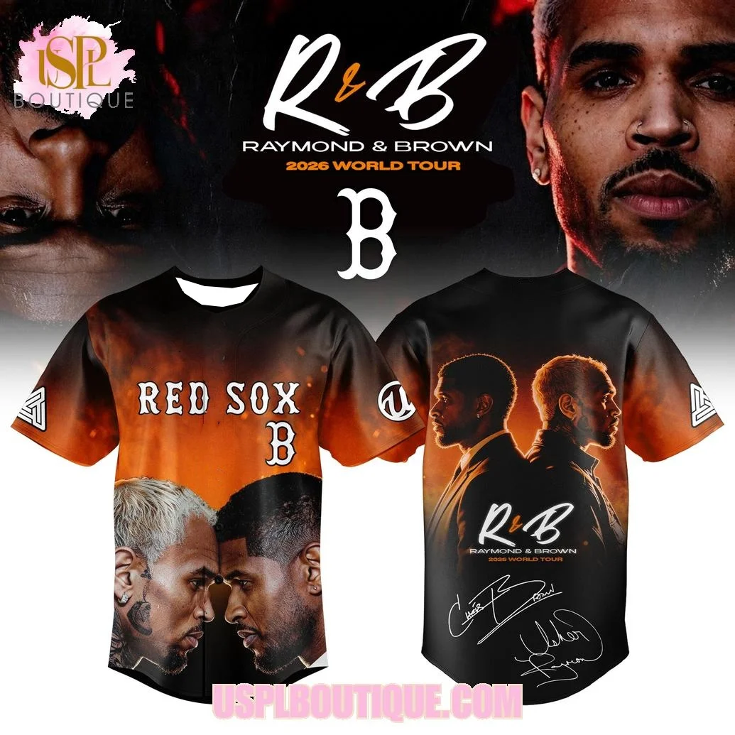 Camiseta de Béisbol de los Red Sox de Chris Brown X Usher "Raymond & Brown 2026 Tour" para Hombre, Estilo Y2K, Ideal para Uso Diario y Entrenamiento