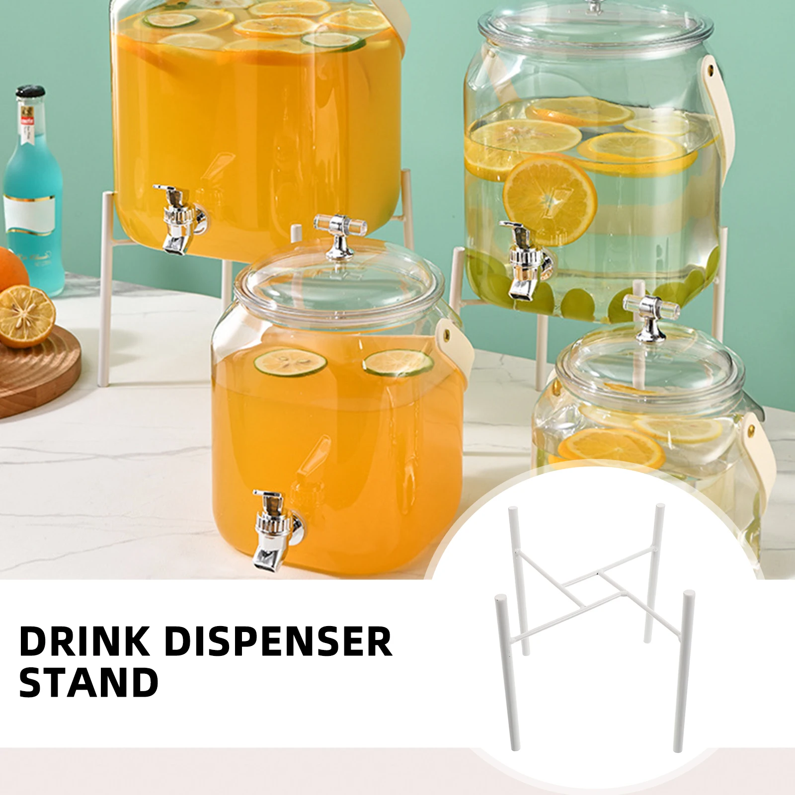 Supporto per secchiello per bevande per distributore di bevande Supporto per brocca per succo di limonata Contenitore per bicchiere d'acqua Rack in metallo per cucina