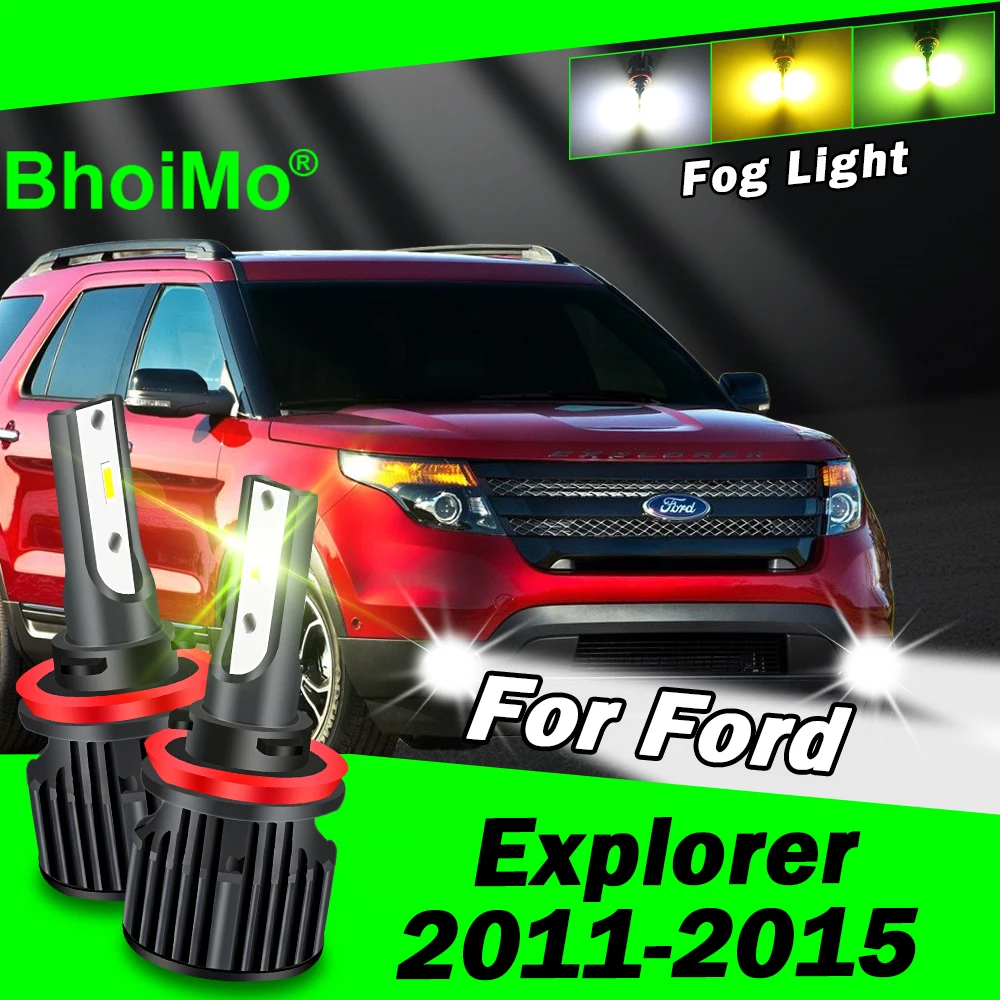 

BhoiMo для Ford Explorer, передняя противотуманная фара, лампа 2011, 2012, 2013, 2014, 2015, светодиодные лампы