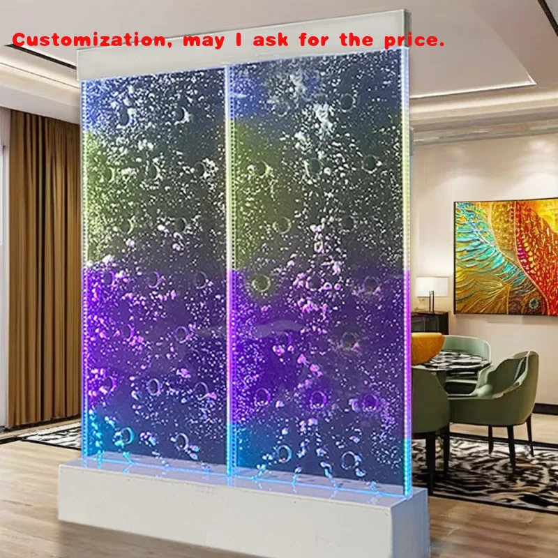 

custom.Newly Designed Indoor LED Light Fountain Color-Changing Acrylic Curtain Hotels Restaurants Art Decor Style Bubb