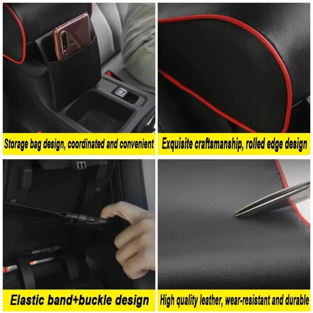 New Leather Car Armrest Pad Universal Mobile Phone Holder Armrest Pillow with Pocket Height Increasing Pad Car Interior