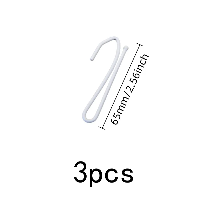 3 pcs Single Curtain Hooks for Living Room Curtain Rod, Silver Iron Material, Rust Resistant Durable