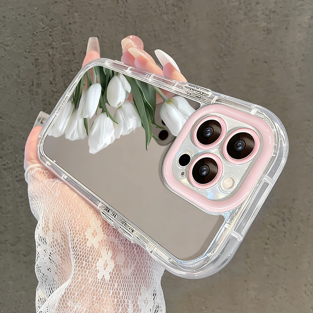 Tulpenblumen Air Cushion Spiegel Handyhülle für iPhone 17 15 14 16 Pro Max 13 12 11 Pro X XR XS MAX 7 8 Plus 17Air Modische Hülle – Detail 13