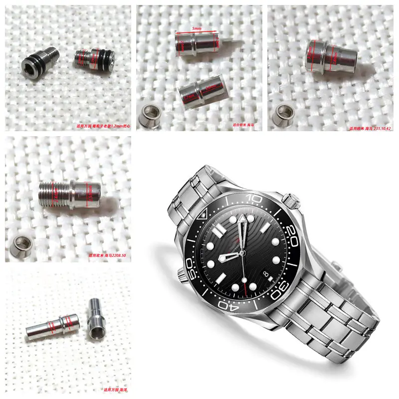 Stainless Steel Watch Crown Tube Waterproof Case Tube Replacement Fit Omega & IWC Multiple Models Watchmaker Repair Accessory