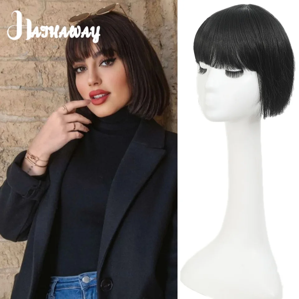 

Synthesis Princess Cut Bangs Hair Extension Synthetic Wig Natural High Temperature Synthetic Fake Bangs Hair Piece Clip