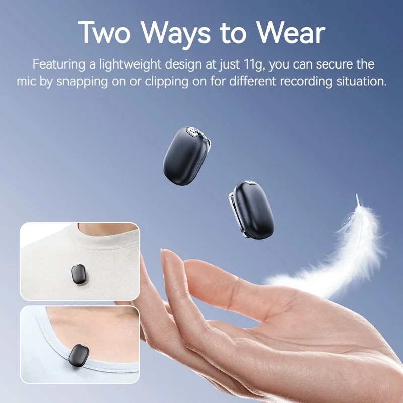Ulanzi A30 Крошечный микрофон Беспроводной петличный микрофон 50 м Аудио-видео микрофон для записи голоса для iPhone 16 15 Android Phone DSLR камеры